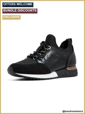 Faux Leather Fashion Lace-Up Sneakers with Cushioned Insole